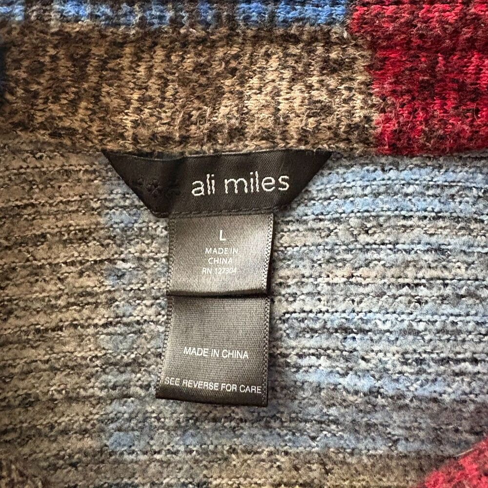 Ali Miles Colorblock Patchwork Button Front Back … - image 3